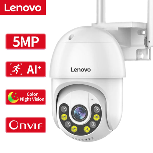 New Lenovo 3MP 5MP PTZ WIFI IP Camera Audio CCTV Surveillance Smart Home Outdoor 4X Digital Zoom Color Night vision Waterproof