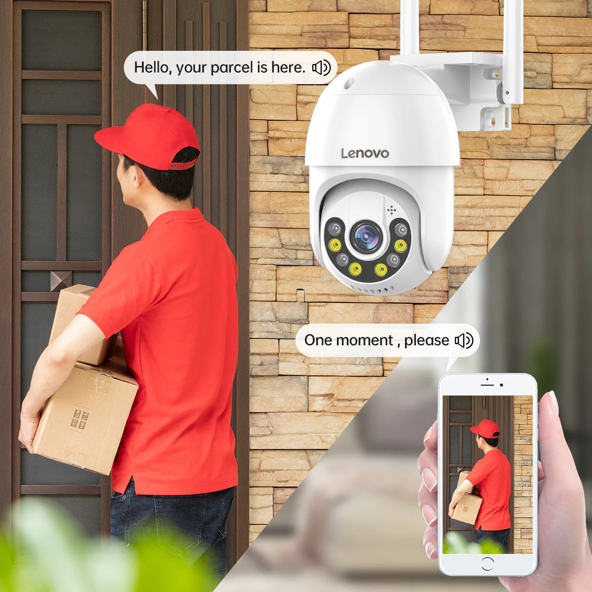 New Lenovo 3MP 5MP PTZ WIFI IP Camera Audio CCTV Surveillance Smart Home Outdoor 4X Digital Zoom Color Night 