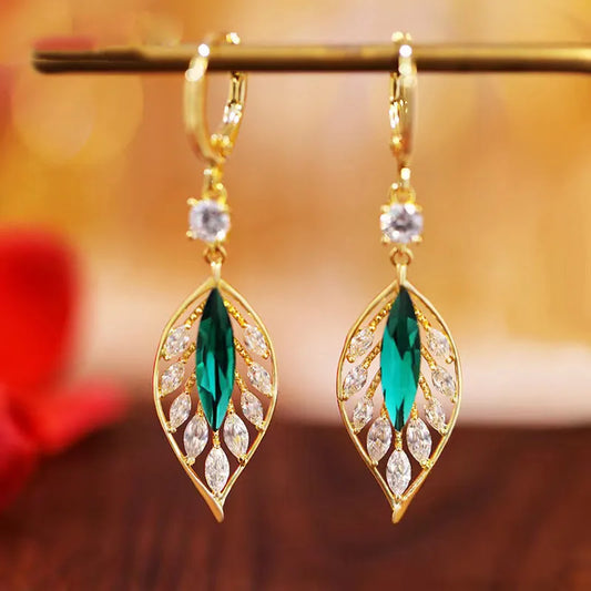 Fancy Leaf Earrings for Girls New Women and Jewelry Banquet Party Gifts