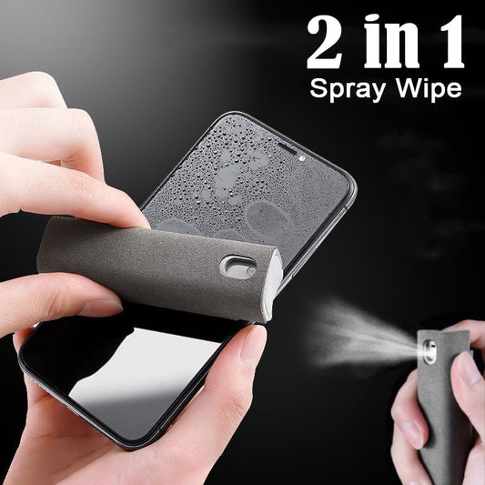 Mobile Phone Tablet Computer TV Display Screen Cleaning Wipe Cloth without Alcohol 2in1 Microfiber