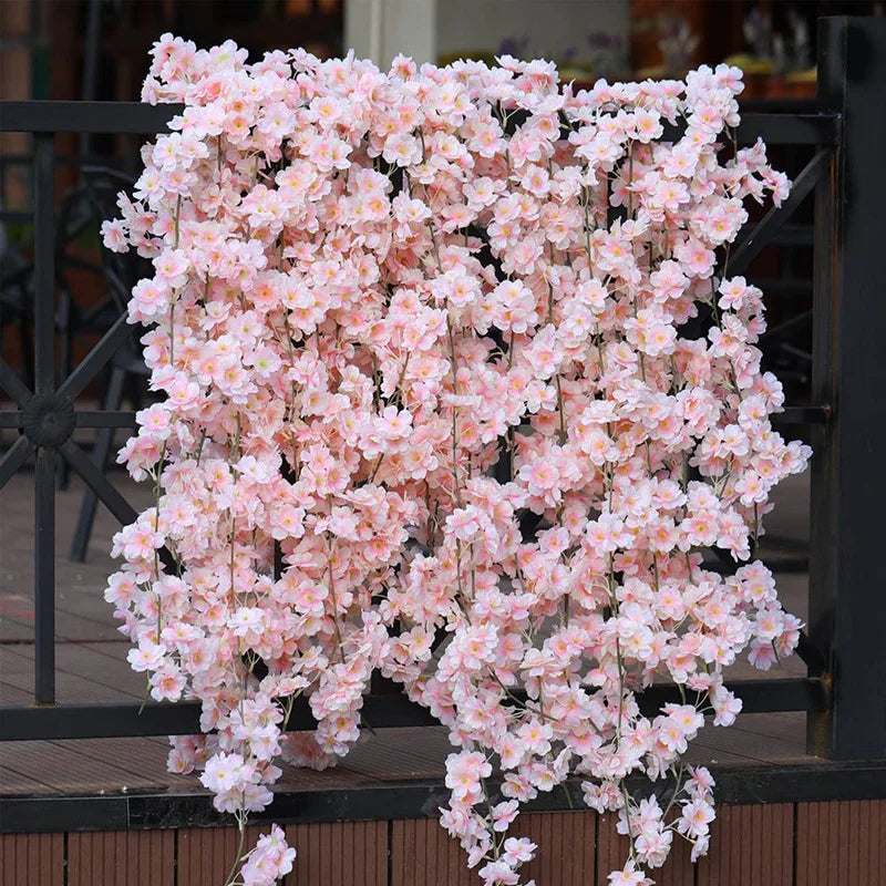 Cherry Blossom Sakura Artificial Flowers 180cm Garland Wedding Arch Garden Backdrop Home Party Decoration