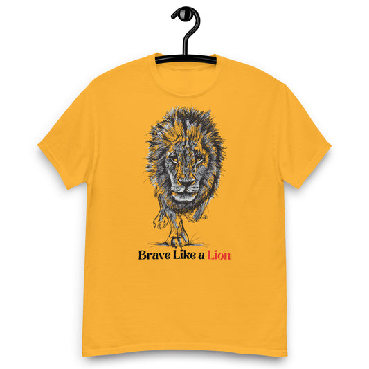Brave like a lion t shirt for men -100% cotton made
